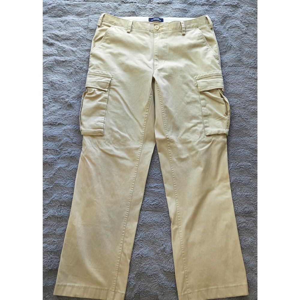 Lands End Outfitters Men's Tan/Cream Colored Traditional Fit Cargo Pants Size 34